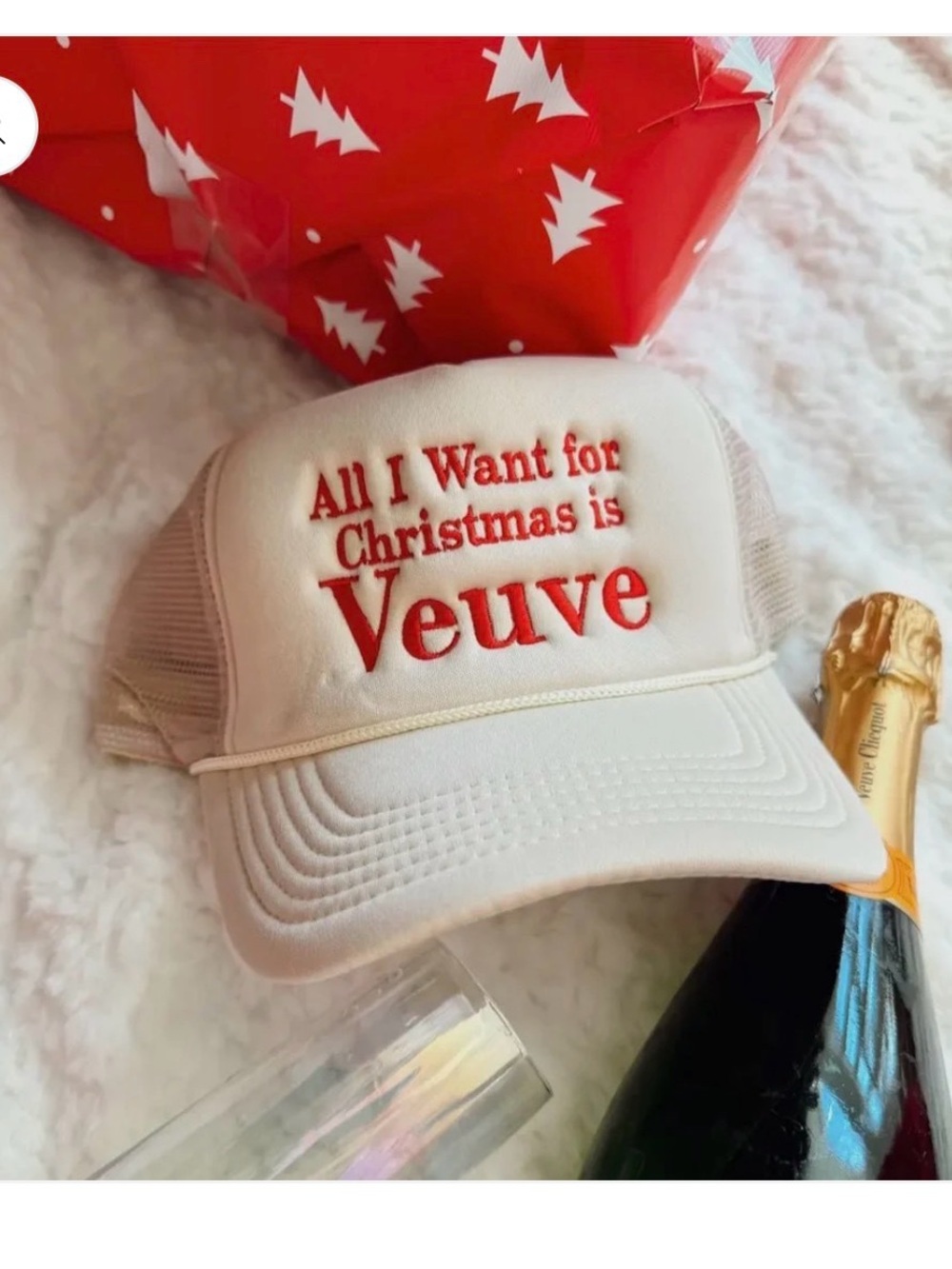 OTTO Cream Trucker Hat with Red Embroidery